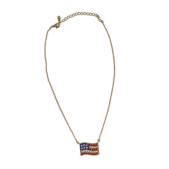 Vintage Avon USA Flag Necklace Patriotic - Picture 3 of 9